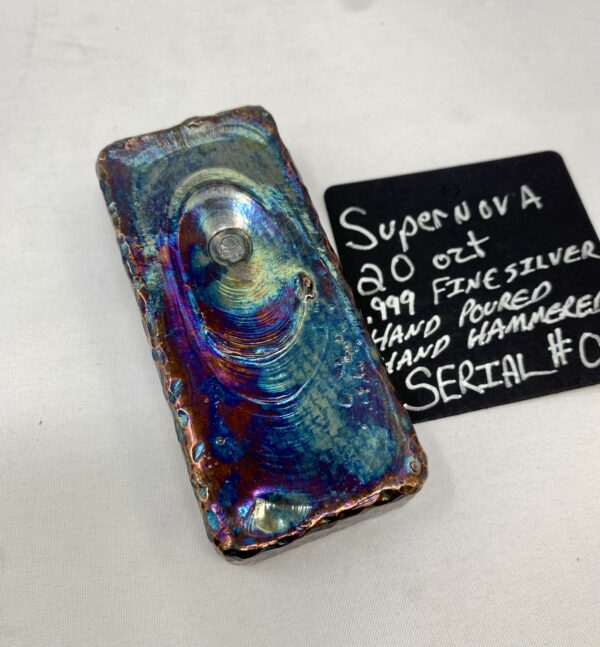 "SUPERNOVA" SCALLYWAG'S PREMIUM HAND POURED 20 ozt .999 FINE SILVER BAR SERIAL # 03 WEBINAR  WEBINAR