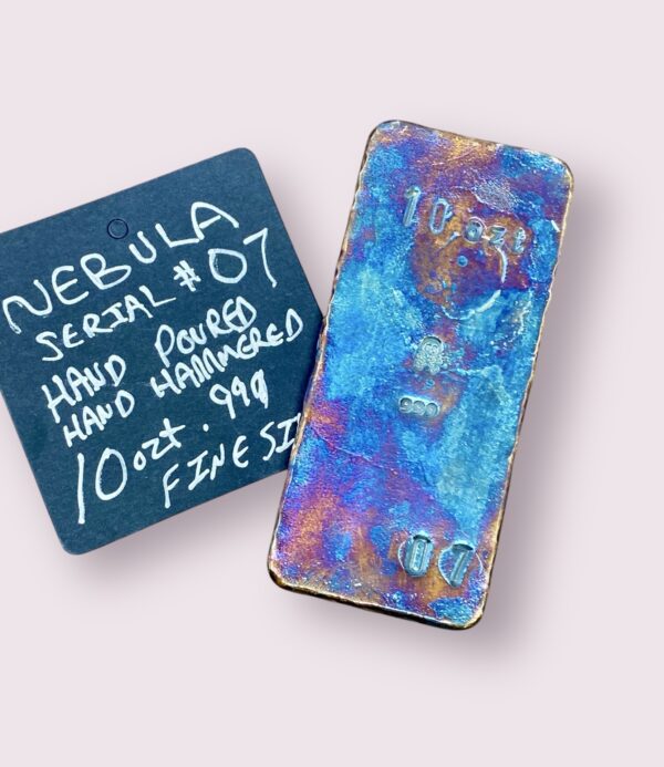 PREVIEW # 2 “NEBULA” SCALLYWAG’S PREMIUM HAND POURED 10 ozt .999 FINE SILVER BAR SERIAL # 07 WEBINAR